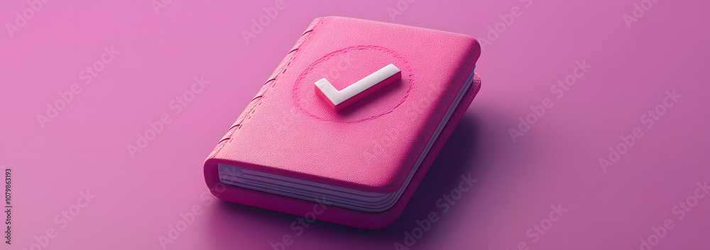 3D icon of a passport with a checkmark, symbolizing successful travel approval or entry, on a minimalistic violet background.
3D icon of a passport with a checkmark, symbolizing successful travel approval or entry, on a minimalistic violet background.