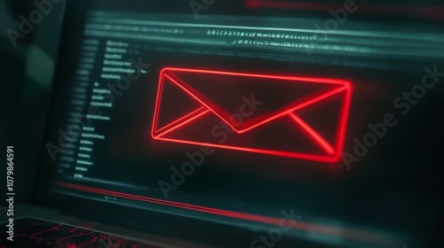 Email Warning Message on Laptop Screen