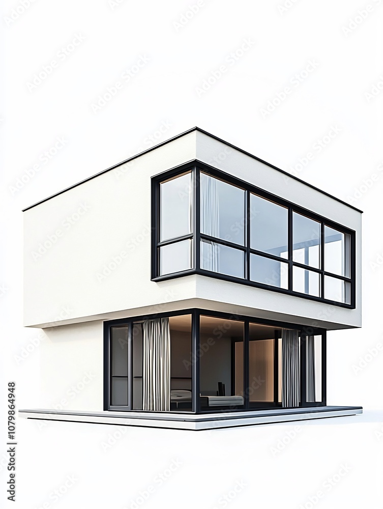 Minimalist Geometric Cube House with Vast Windows and Clean Architectural Lines