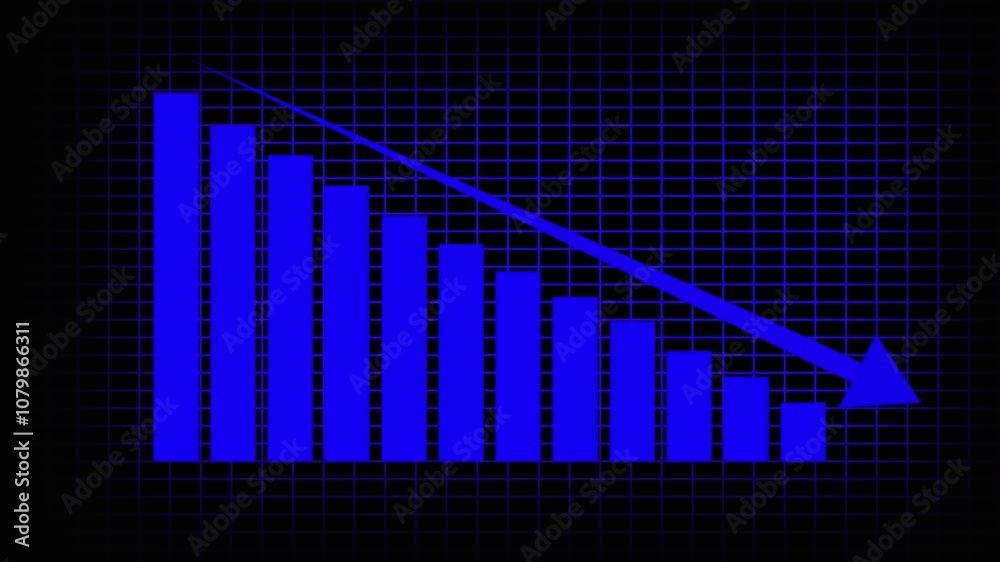 Abstract glowing business graph chart animation on black background Abstract glowing business graph chart animation on black background