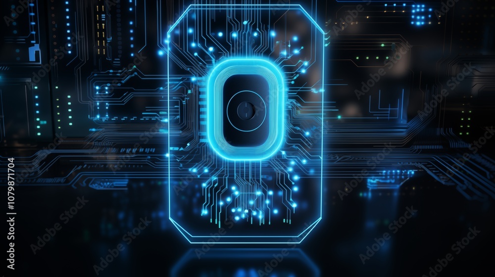 Paper cut of a digital fingerprint unlocking the door, generative ai illustration