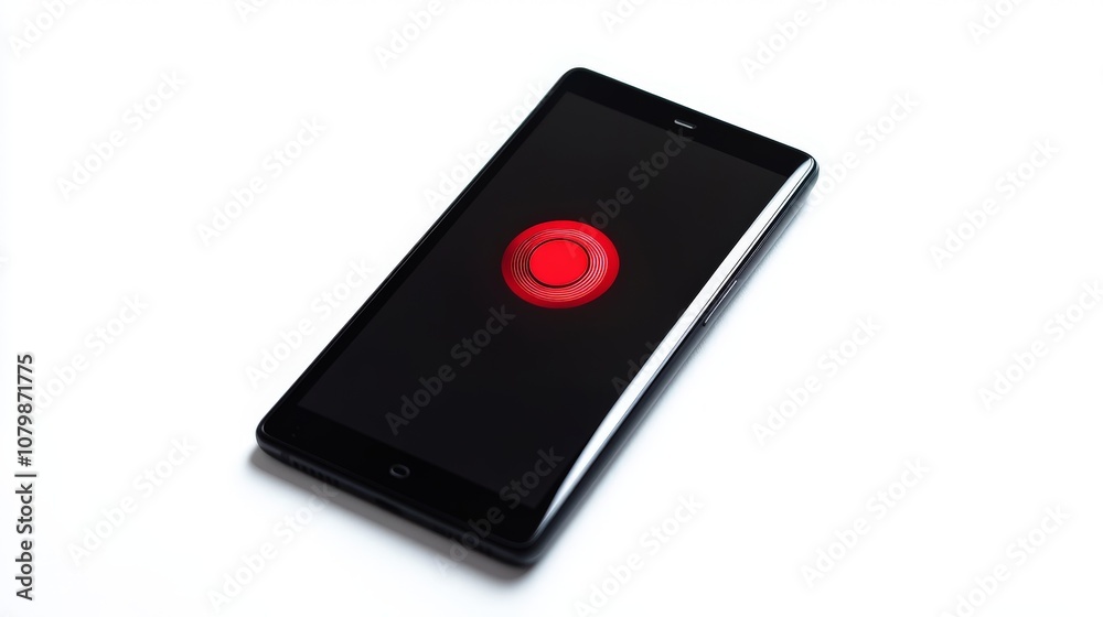 Security Alert on Smartphone with Plain White Background
