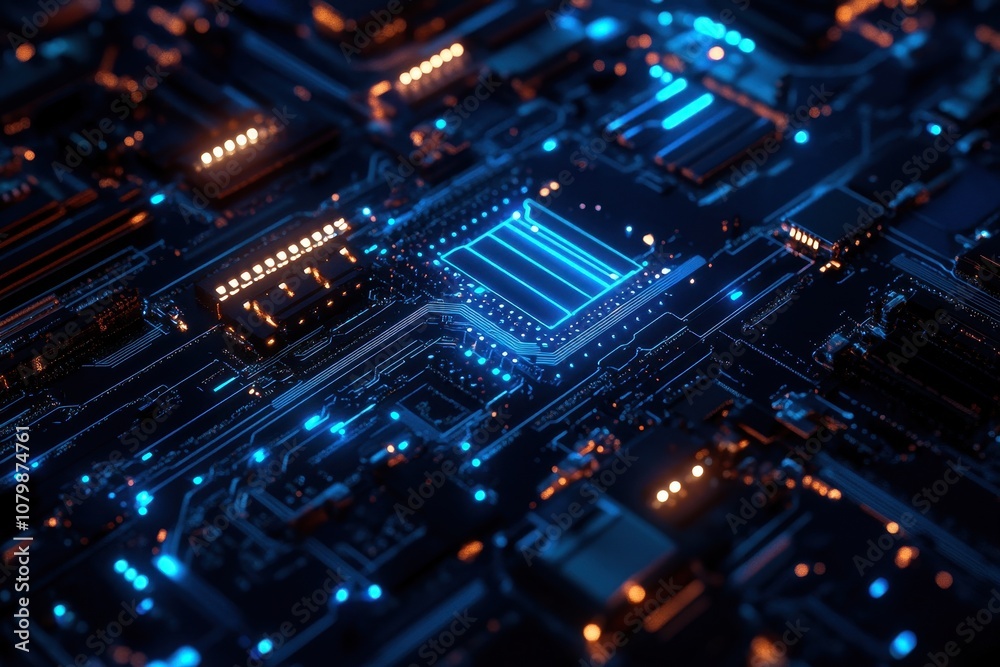 Dynamic Synchronized Circuits in Electric Blues: A Visual Symphony of Light and Motion Dynamic Synchronized Circuits in Electric Blues: A Visual Symphony of Light and Motion