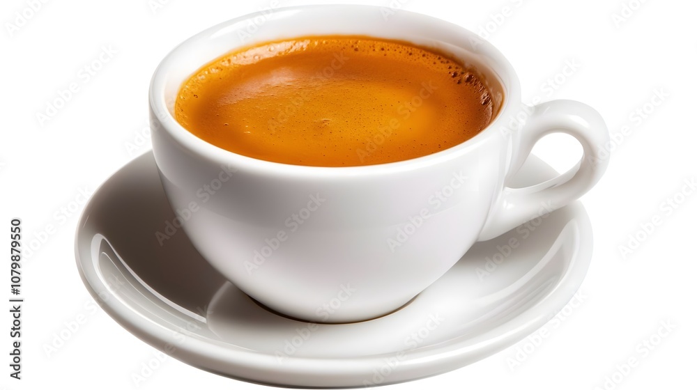 Perfectly Brewed Espresso in White Cup Perfectly Brewed Espresso in White Cup