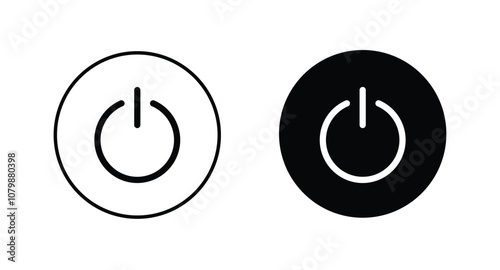 power buton icon set vector. Power Switch Icon