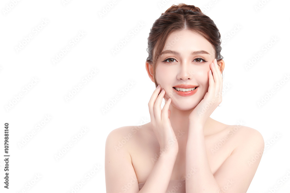 Beautiful young asian woman with clean fresh skin on white background, Face care, Facial treatment, Cosmetology, beauty and spa, Asian women portrait. Beautiful young asian woman with clean fresh skin on white background, Face care, Facial treatment, Cosmetology, beauty and spa, Asian women portrait.