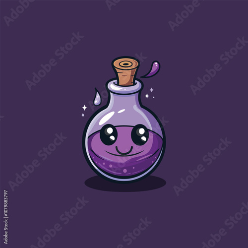 Cute potion logo icon design template flat vector