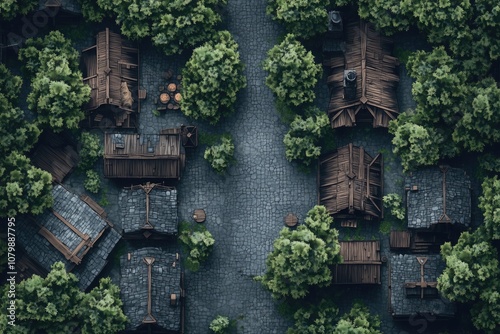 Countryside Town Tabletop RPG Map, Fantasy Streets Roleplaying Exterior Urban Dungeon City Village Battlemap, Adventure Games Encounters, Gaming House Home Design, TTRPG Buildings Architecture Concept