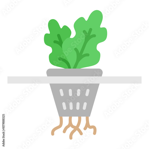 Illustration of Hydrophonic Flat Icon