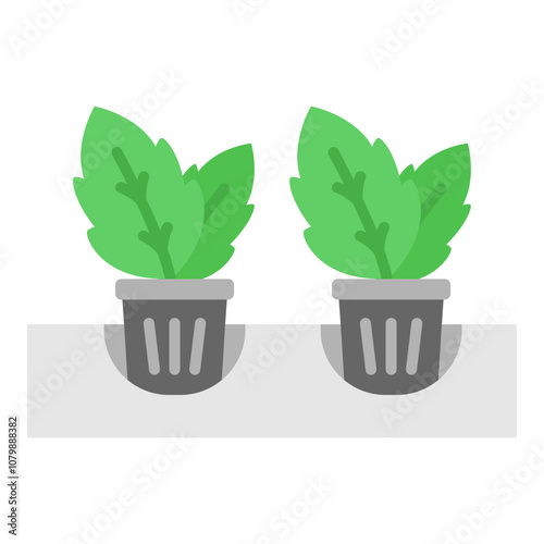 Illustration of Hydrophonic Flat Icon