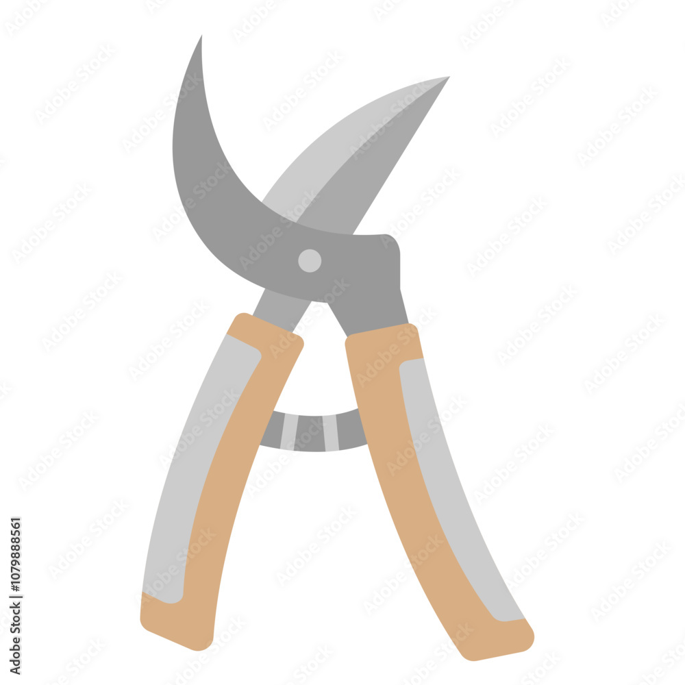 Illustration of Pruners Flat Icon Illustration of Pruners Flat Icon