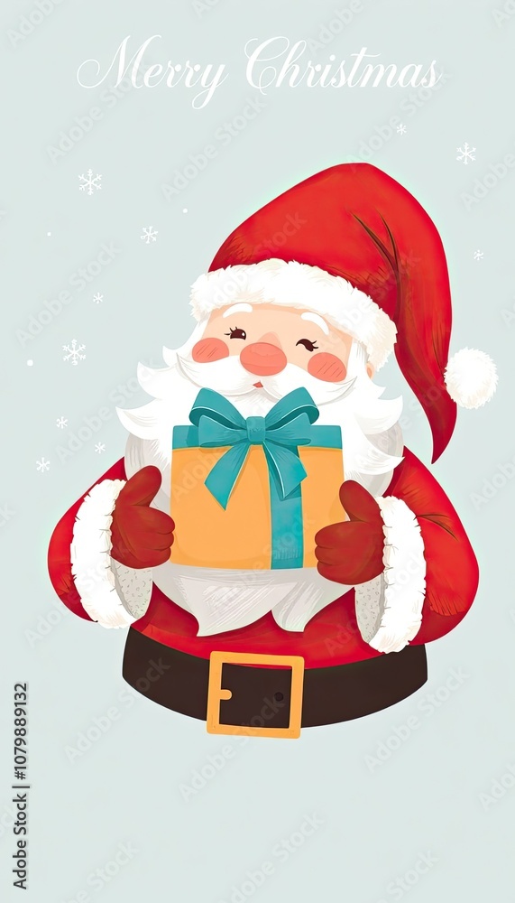 heartwarming and festive illustration of Santa Claus, perfectly capturing the spirit of Christmas. santa claus with. Santa's friendly expression and the carefully presented gift heartwarming and festive illustration of Santa Claus, perfectly capturing the spirit of Christmas. santa claus with. Santa's friendly expression and the carefully presented gift