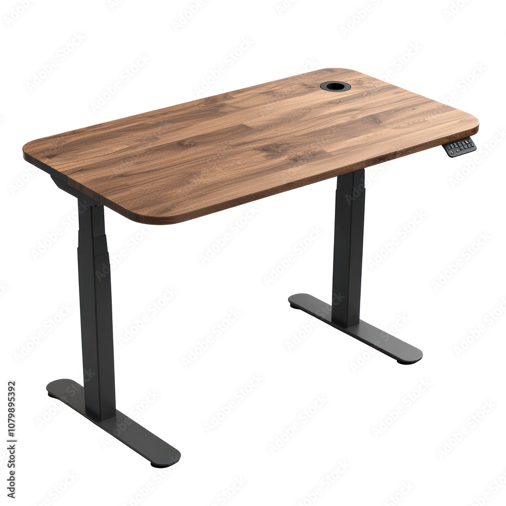 Adjustable standing desk with a sleek finish. isolated on transparent background Adjustable standing desk with a sleek finish. isolated on transparent background
