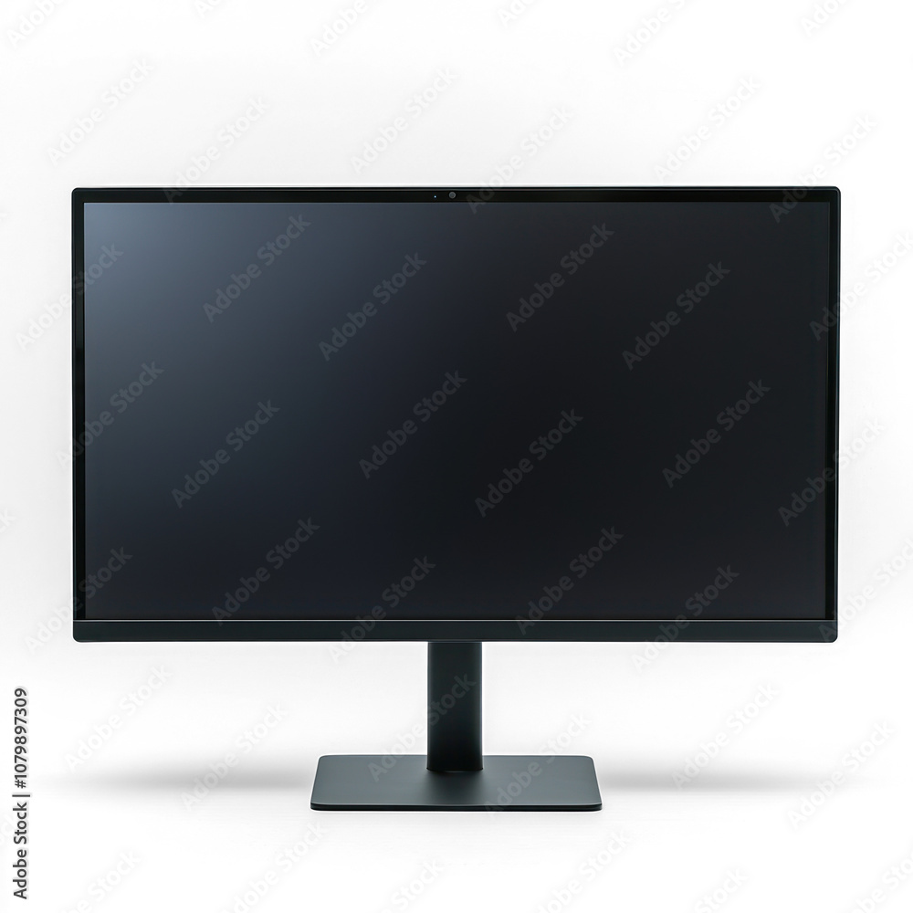 Flat-screen monitor on a desk stand. isolated on transparent background Flat-screen monitor on a desk stand. isolated on transparent background