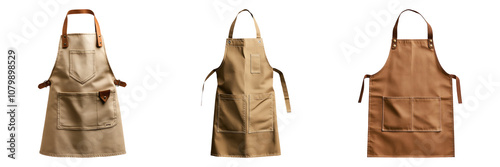 Three Aprons on Transparent Background