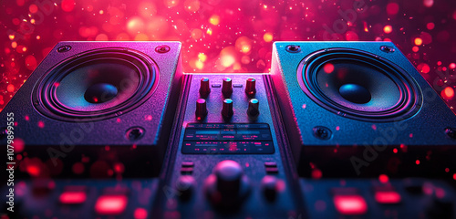 Dynamic Stereo Speakers with Audio Control in Vibrant Surround Sound Design for Home Theatre