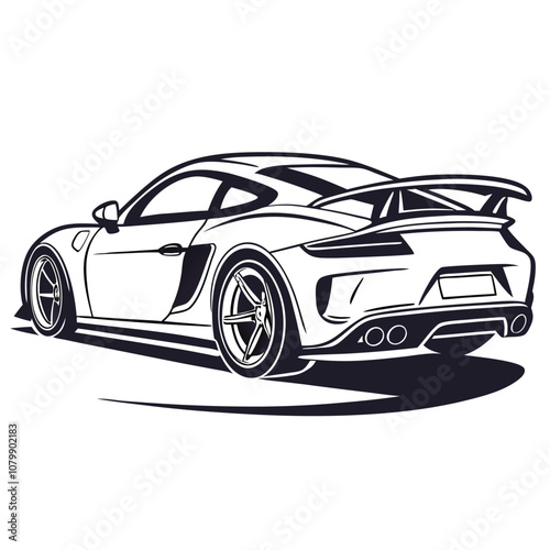 Silhouette sports car vector Illustration 