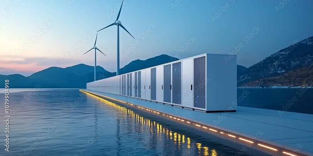 Sustainable Data Center Powered by Renewable Energy in Scenic Mountain Landscape Sustainable Data Center Powered by Renewable Energy in Scenic Mountain Landscape