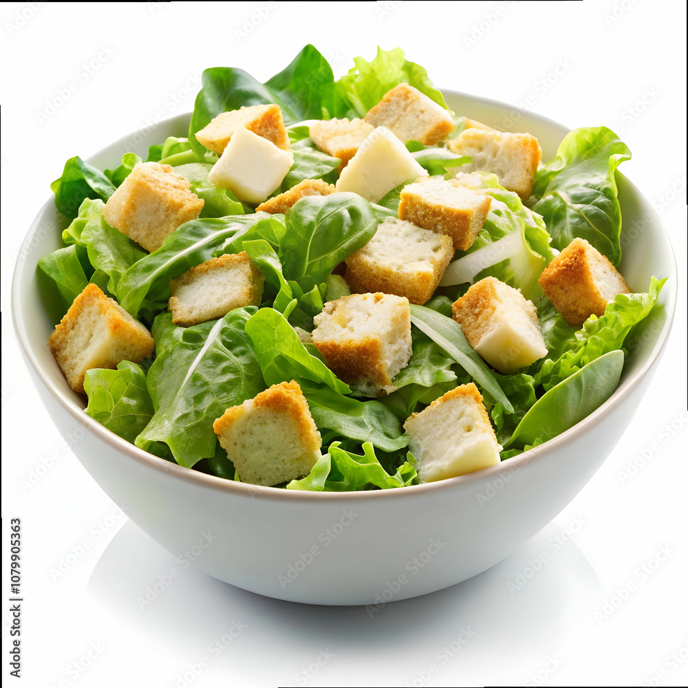 Caesar salad isolated on white background
