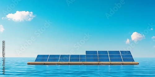 Floating Solar Panels on Reservoir Generating Renewable Energy and Reducing Carbon Footprint photo