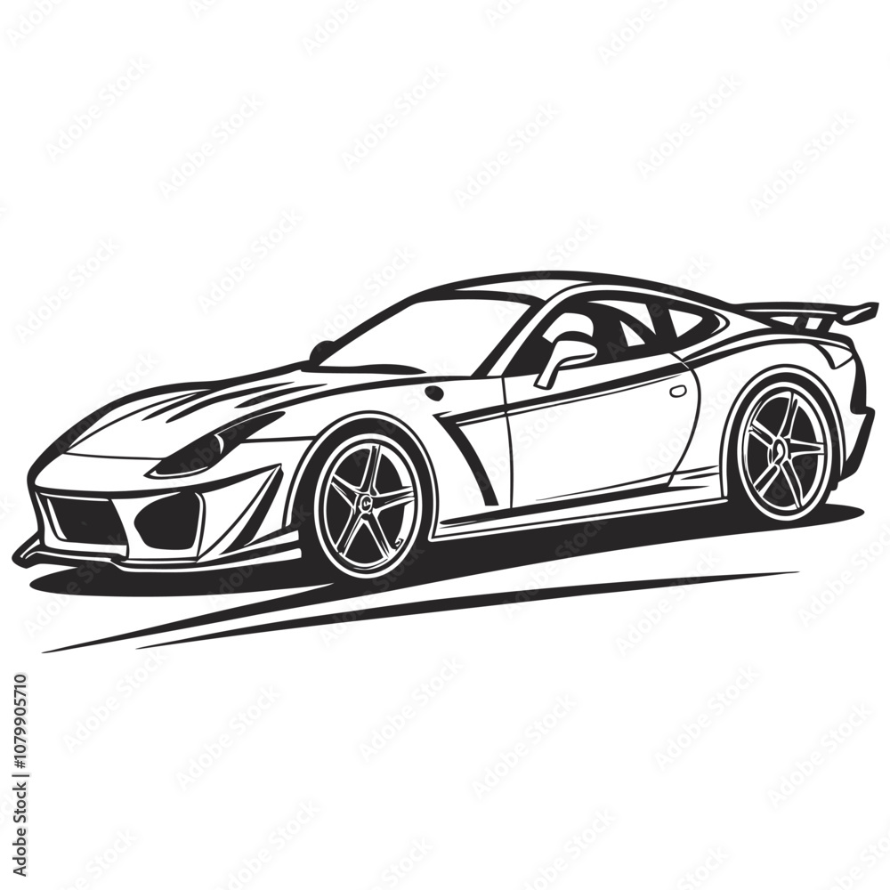Silhouette sports car vector Illustration Silhouette sports car vector Illustration