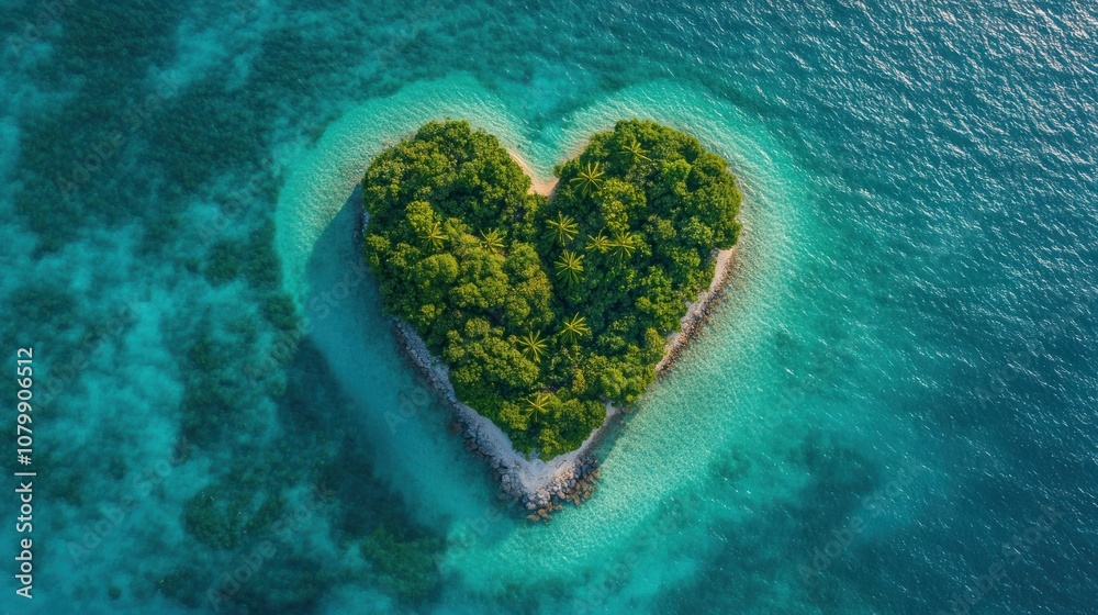 Heart-Shaped Island in the Ocean Heart-Shaped Island in the Ocean
