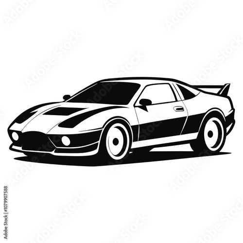 Silhouette sports car vector Illustration 