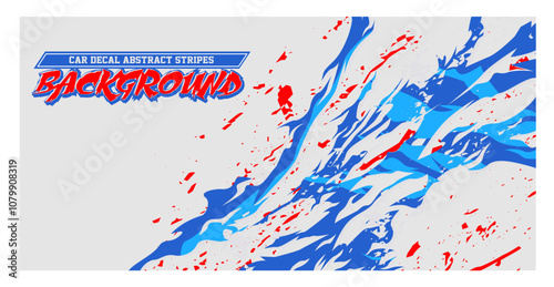 car decal blue stripe livery design banner background fresh blue red splash vector