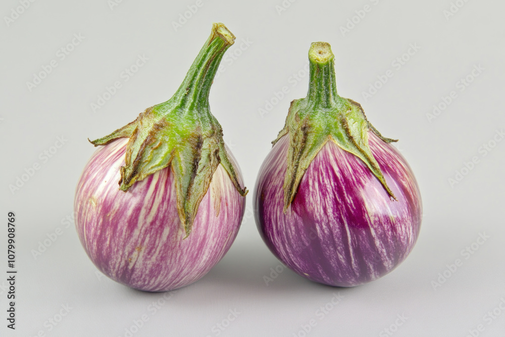 Obraz premium Two purple onions on a white background.