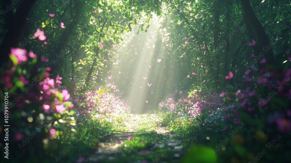 Enchanted Forest Pathway to Wonder - A Mystical Dark Fantasy 3D Render with Colorful Flowers and Mythical Creatures in Ultra-Detail Enchanted Forest Pathway to Wonder - A Mystical Dark Fantasy 3D Render with Colorful Flowers and Mythical Creatures in Ultra-Detail