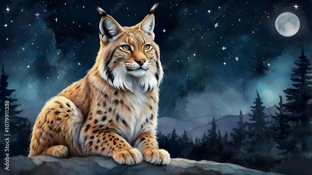Fototapeta premium lynx in the snow