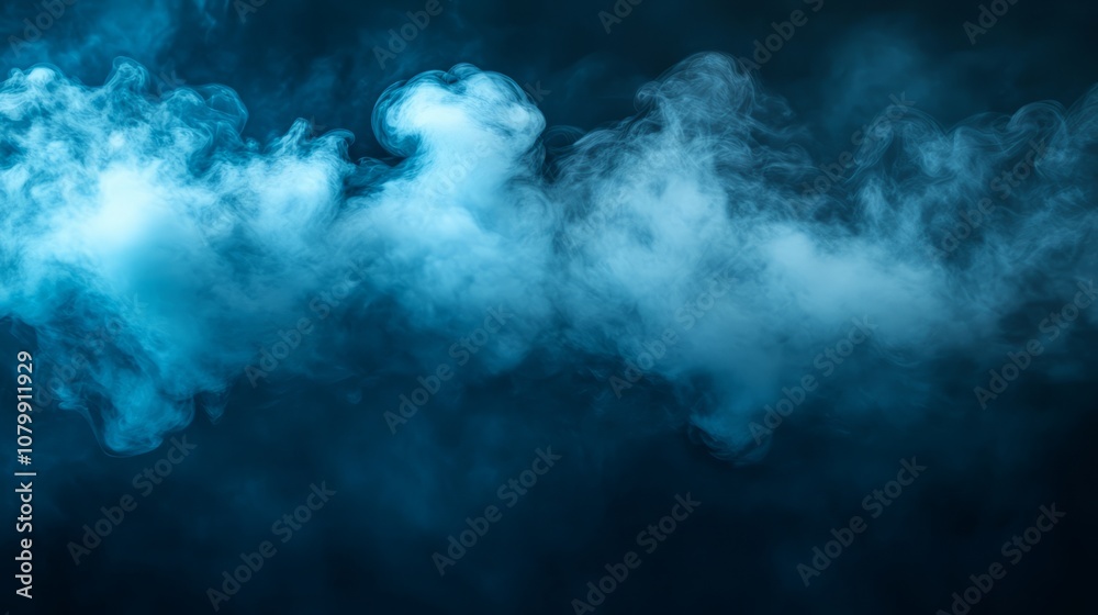 A soft blue smoke cloud drifting gently in isolation, creating a calm and ethereal atmosphere A soft blue smoke cloud drifting gently in isolation, creating a calm and ethereal atmosphere
