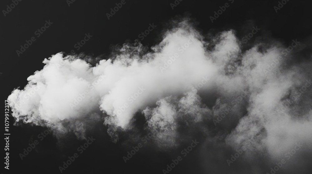 Fototapeta premium A soft dust cloud gently rising from the bottom, slowly dispersing as it fades into black
