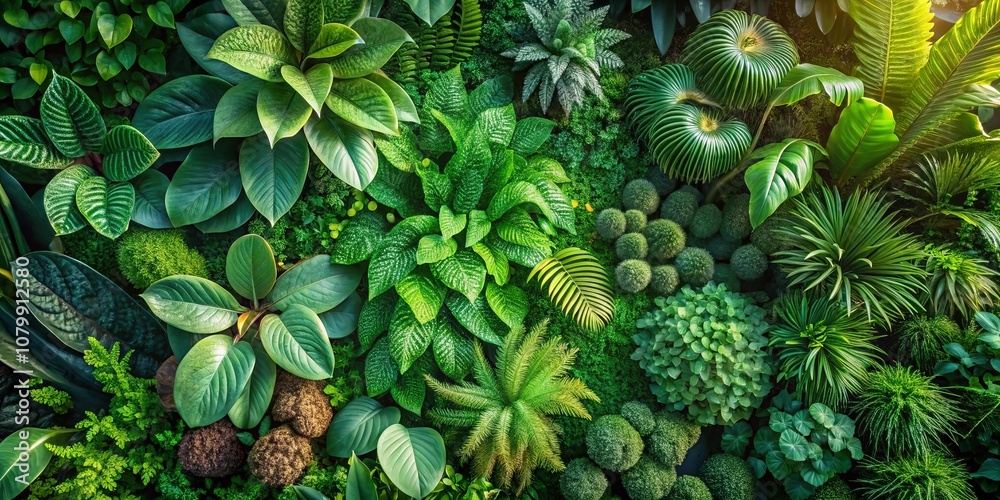 A Lush Tapestry of Vibrant Greens A Close-Up View of a Variety of Foliage, Featuring Intricate Leaf Patterns and Textural Diversity A Lush Tapestry of Vibrant Greens A Close-Up View of a Variety of Foliage, Featuring Intricate Leaf Patterns and Textural Diversity