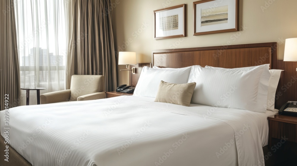 Fototapeta premium Luxurious Hotel Bedroom Interior Design
