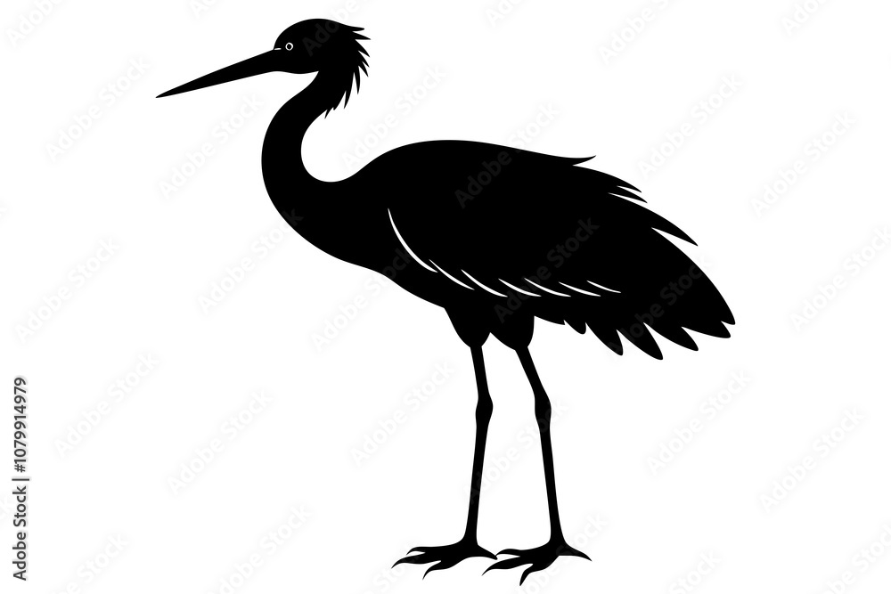 Fototapeta premium heron black silhouette.