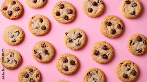 Assortment of Pastel Hued Cookies on Minimalist Background