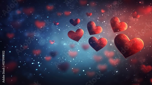 Vector background of Heart cluster clipart