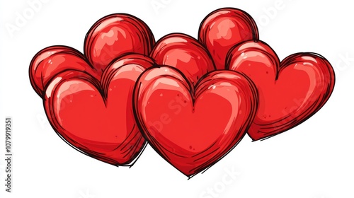 Vector background of Heart cluster clipart