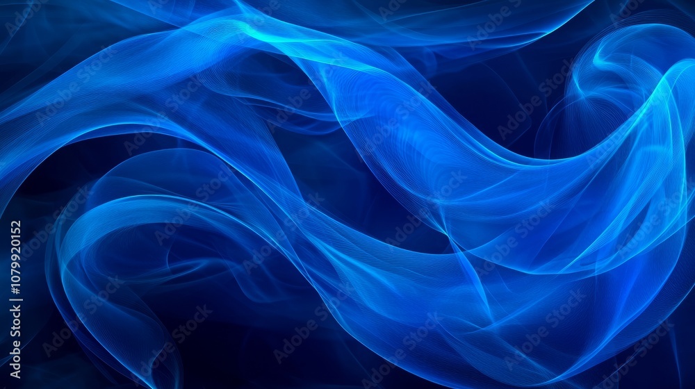 A thick, rounded blue cloud with a gentle gradient of light at the top, floating on a black background