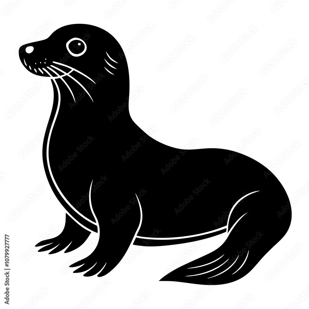 silhouette of a seal silhouette of a seal