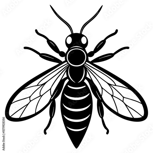 black and white wasp