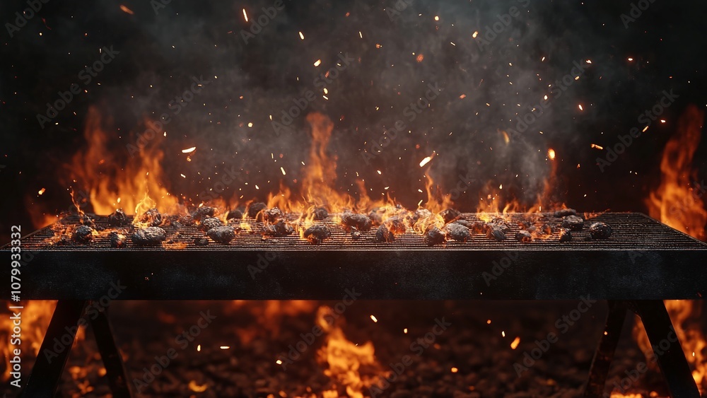 Obraz premium fire in the fireplace