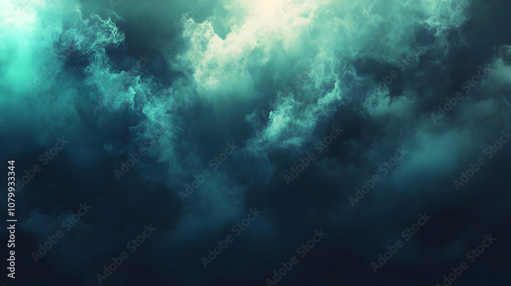 Abstract Background - Dark Green Clouds and Light Abstract Background - Dark Green Clouds and Light