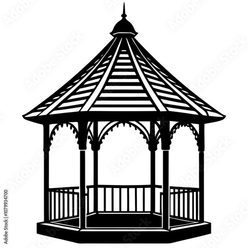 gazebo  isolated on white