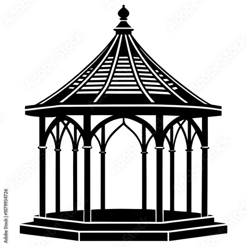 gazebo  isolated on white