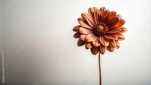 Brown flower with asymmetrical petals and stem