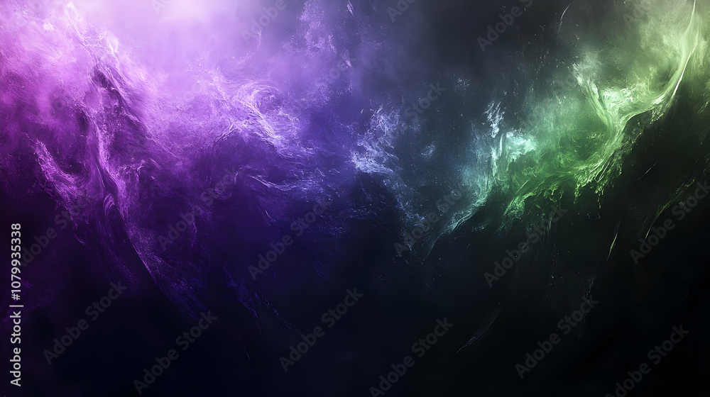 Abstract Background - Purple and Green Nebula