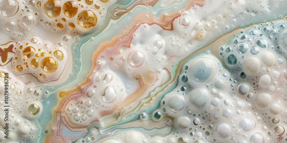 Abstract Fluid Art with Colorful Bubbles and Swirls Abstract Fluid Art with Colorful Bubbles and Swirls