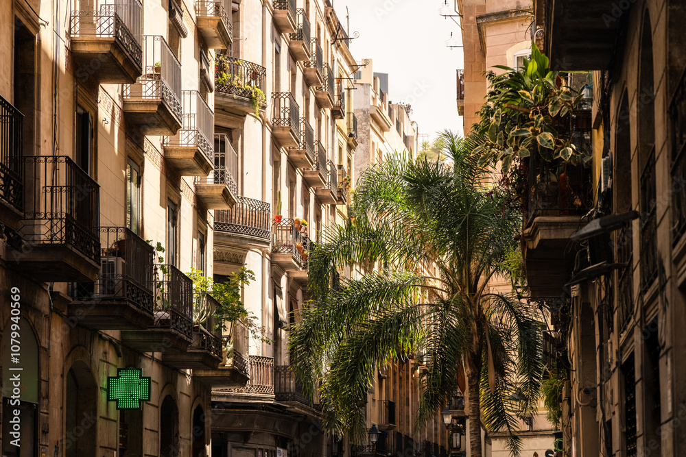 Gasse in der Altstadt von Barcelona, Spanien Gasse in der Altstadt von Barcelona, Spanien